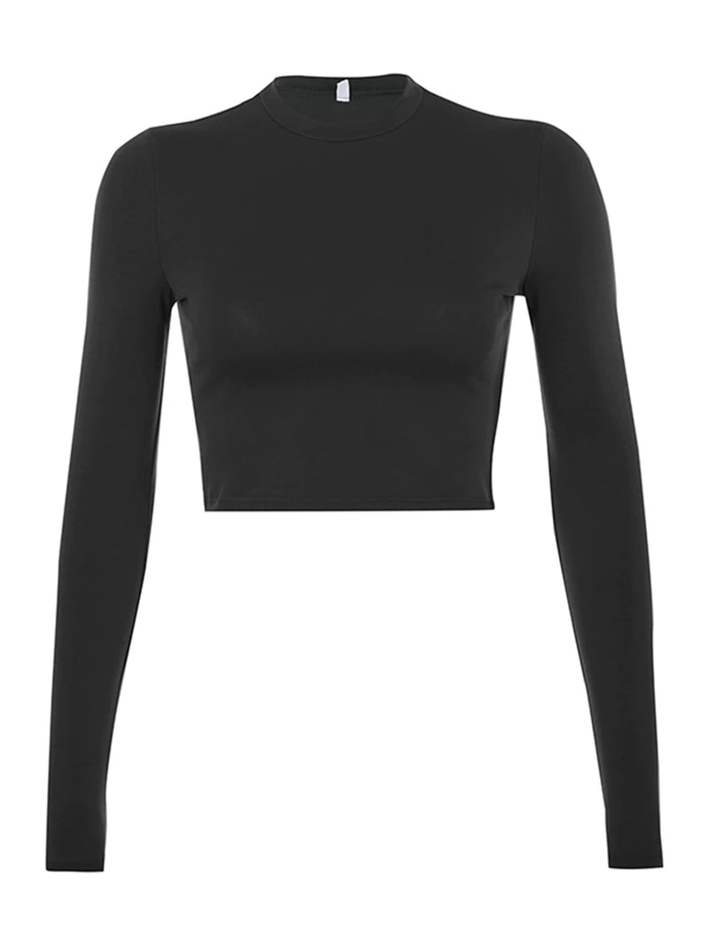 Casual Long Sleeve Women's T-shirt Black/White