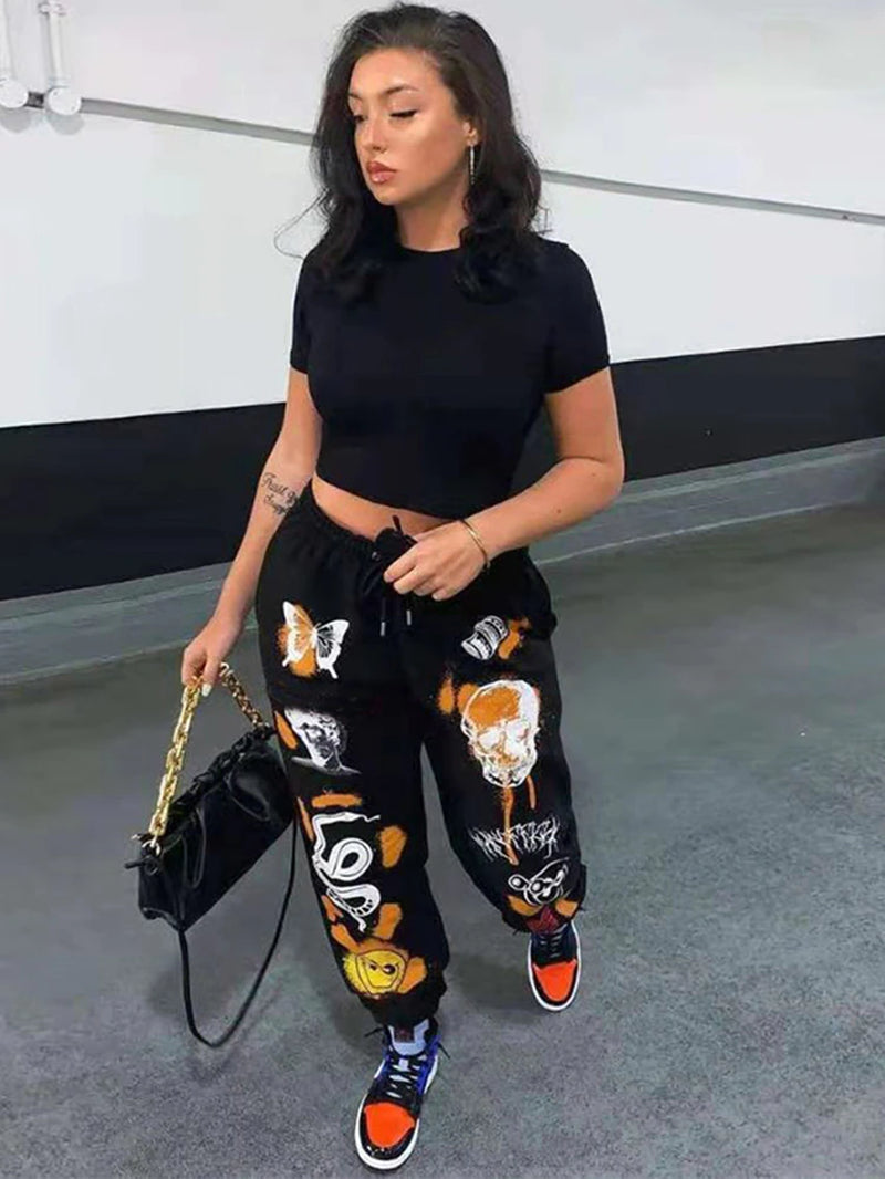 Cartoon Sweatpants for Women: Instahot 2021 Streetwear Joggers